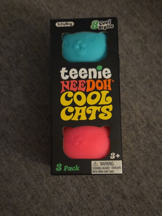 Other - Teenie Needoh Cool Cats 3-Pack Green Pink Orange Schylling Squish Squeeze